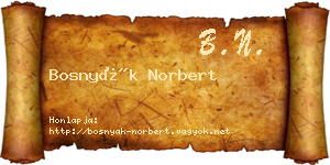 Bosnyák Norbert névjegykártya