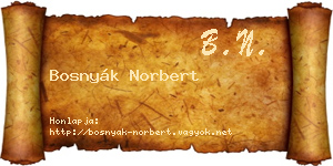 Bosnyák Norbert névjegykártya