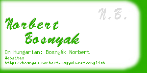 norbert bosnyak business card