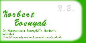 norbert bosnyak business card